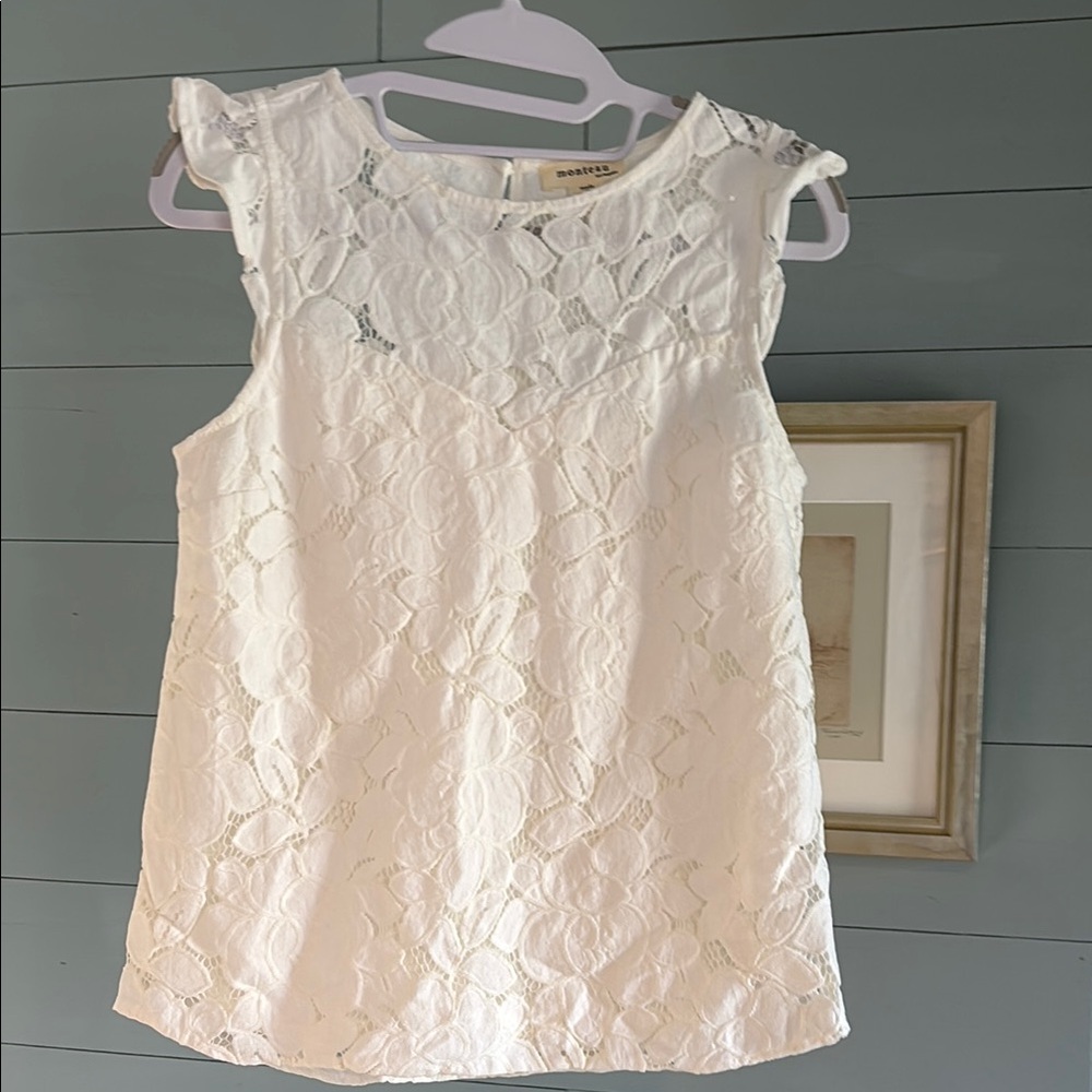 White Lace Sleeveless Top